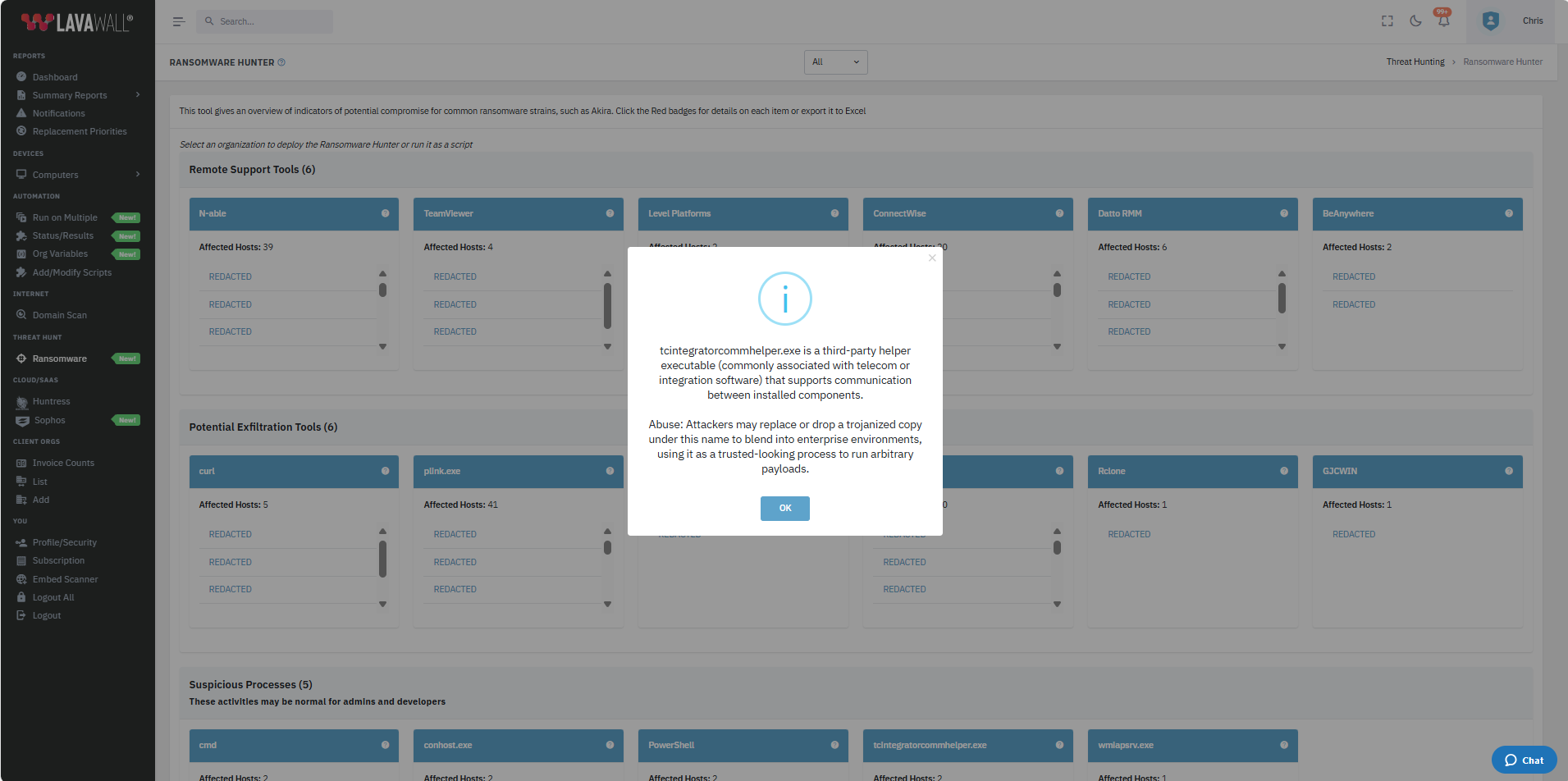 Ransomware and breach indicators of compromise analysis