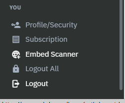 Embed Scanner side menu