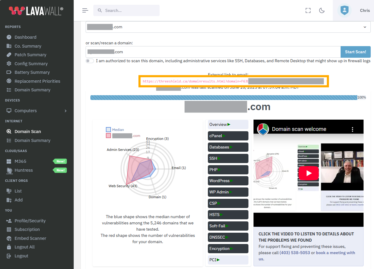 Embed Scanner side menu